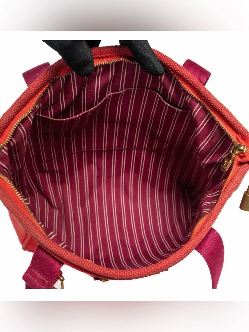 LOUIS VUITTON Cabas Antigua MM Red Purple Tote EUC